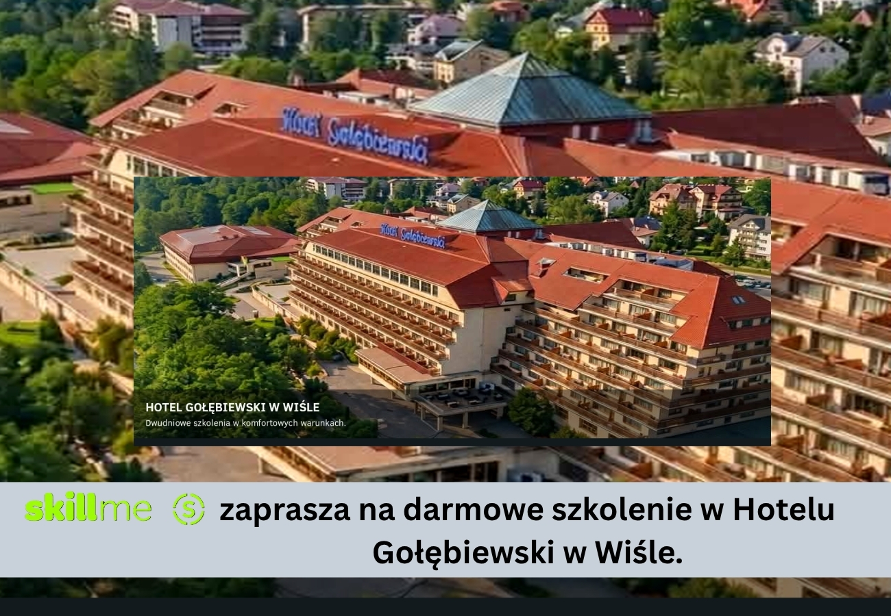 Zdjecie ogromnego hotelu na tle powiększonego zdjećia tego samego obiektu